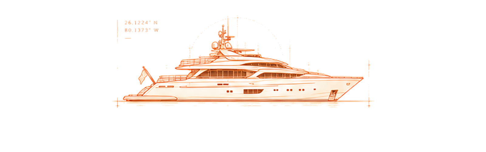 Copper technical drawing of M/Y Lauren Marie